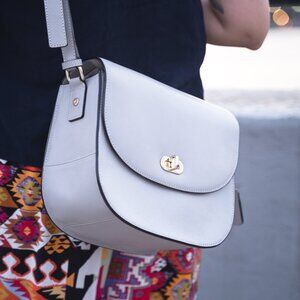 Lo & Sons "The Claremont" Crossbody Camera Bag in Light Gray